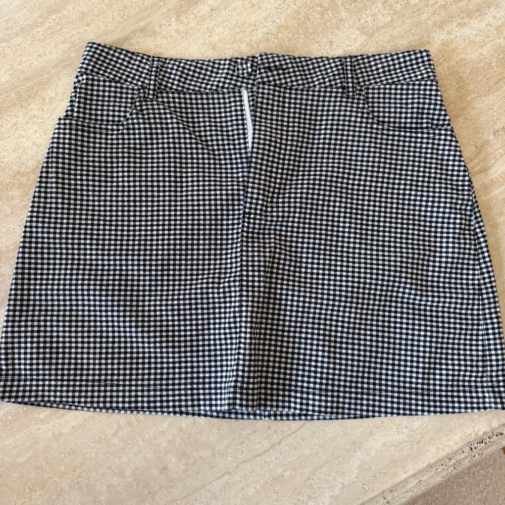 Classic Black and White Gingham Skirt